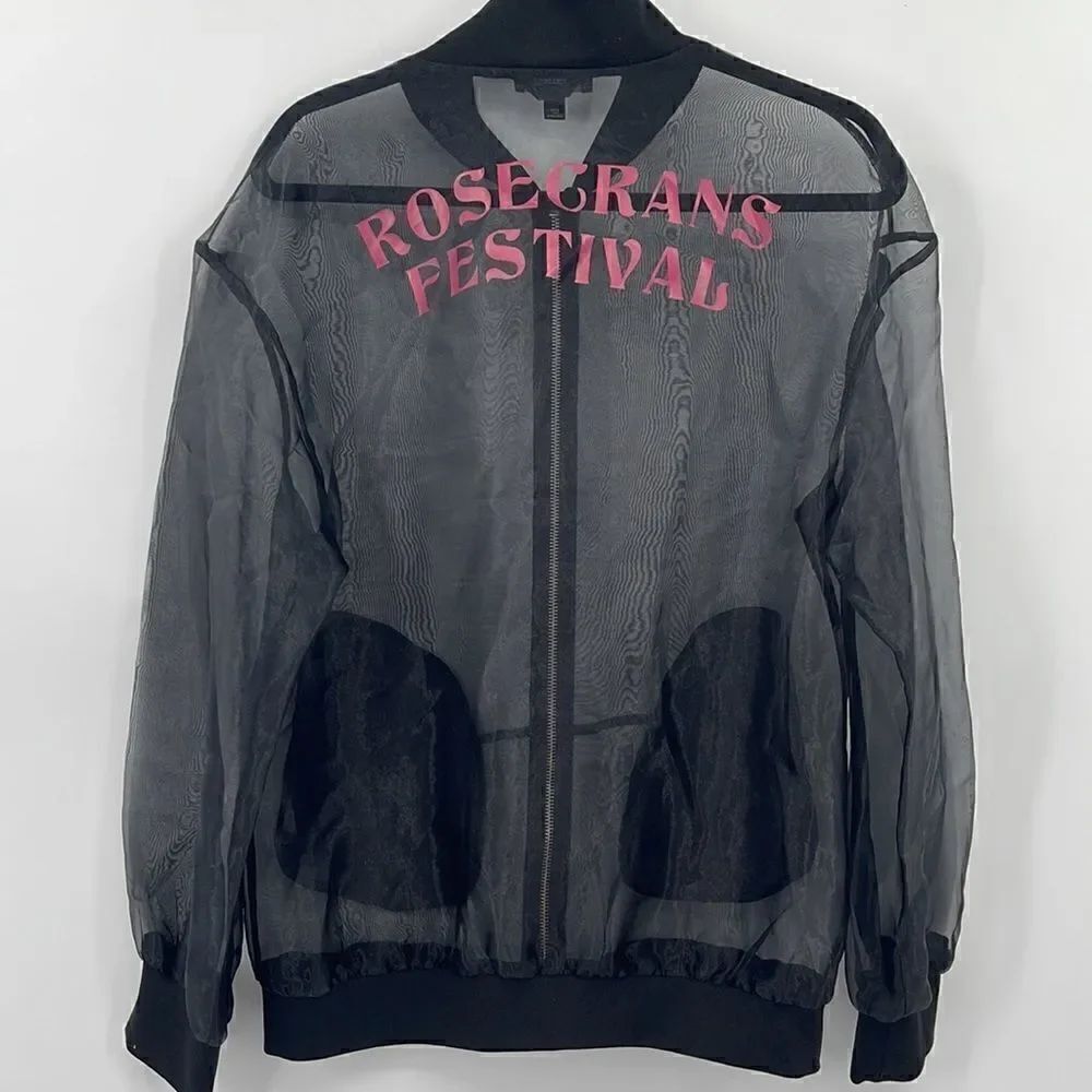 TRUE RELIGION ONE OF A KIND ROSECRANS FESTIVAL SHEER BOMBER JACKET